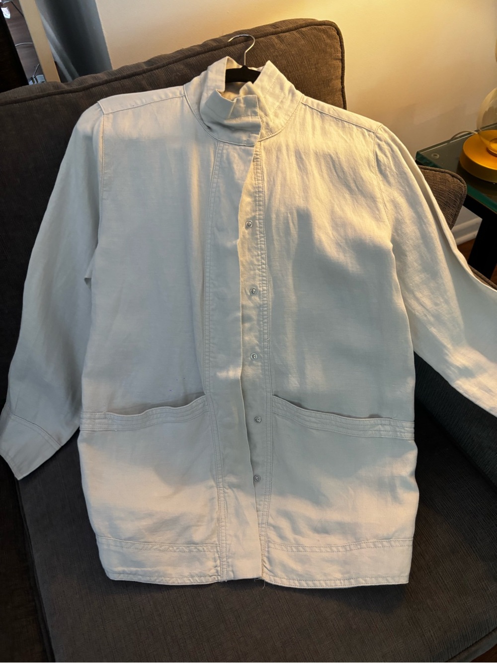 Nicole Miller Light Cream Button-Front Jacket